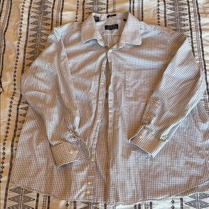 Classic White and Blue Checkered Men's Shirt